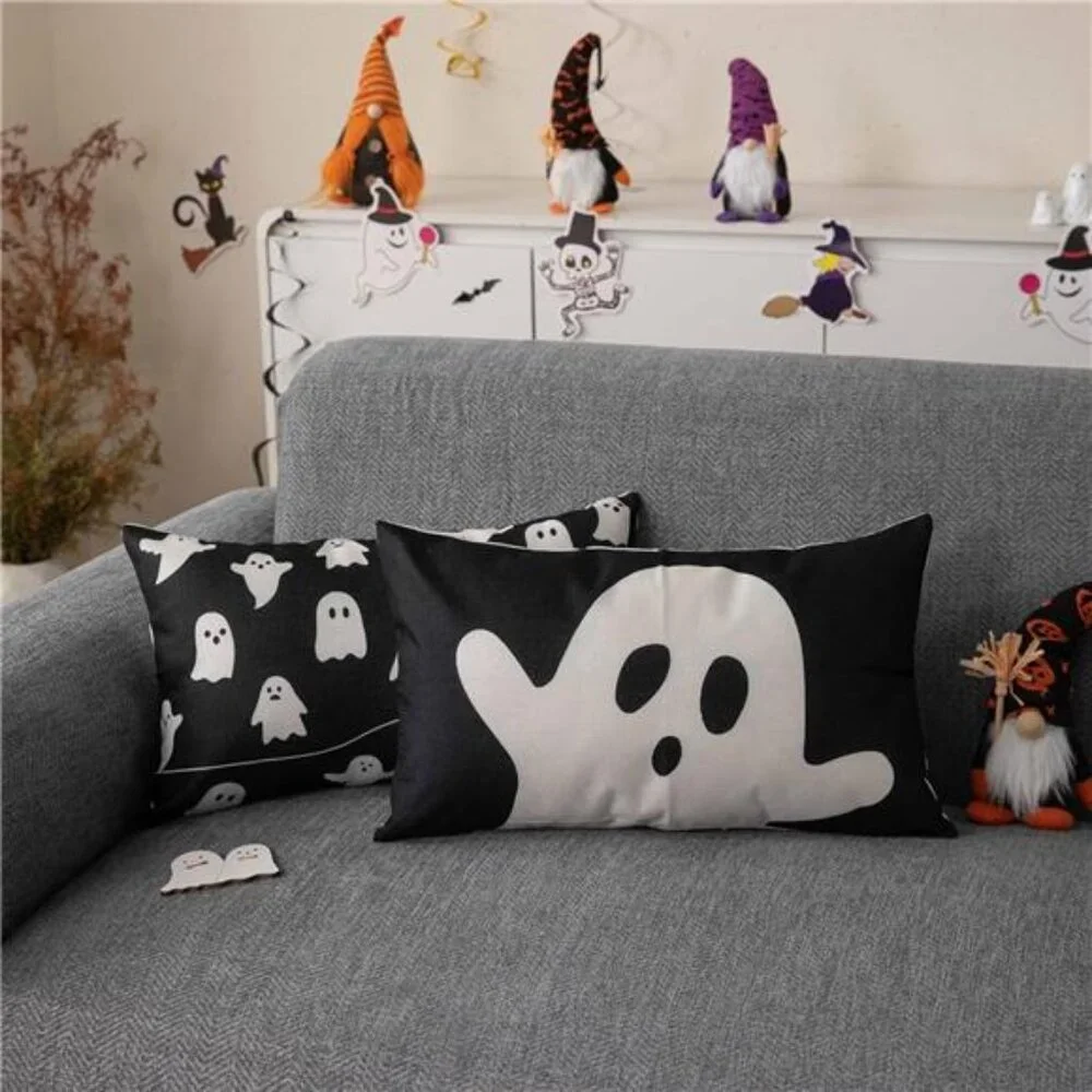 Halloween Pillow Cover 12x20 Ghost Pillow Covers Outdoor Halloween Decorations